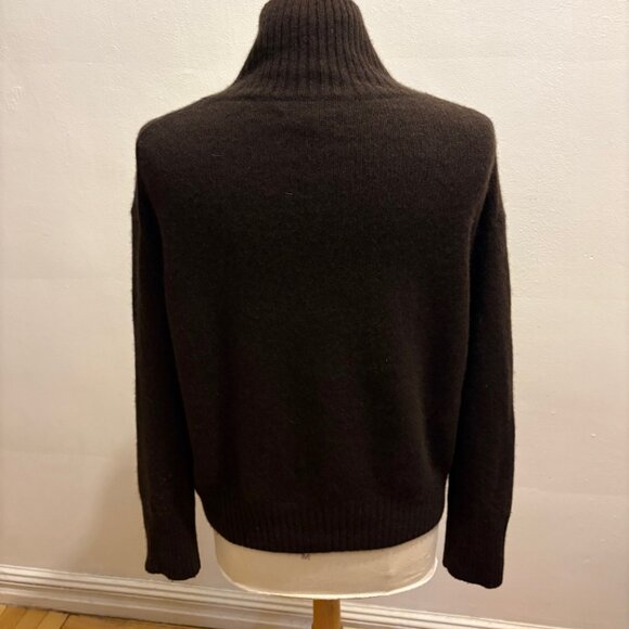 Banana Republic Brushed Cashmere Mock-Neck Sweater in Chocolate Brown - Picture 4 of 8